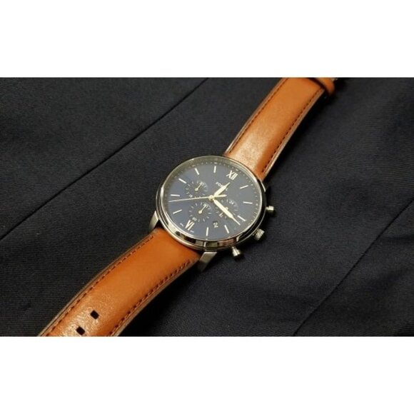 New Men's Chronograph Watch with Stainless Steel Bracelet or Genuine Leather